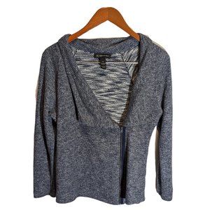INC International Concepts Petite Large PL Gray Knit zip sweater